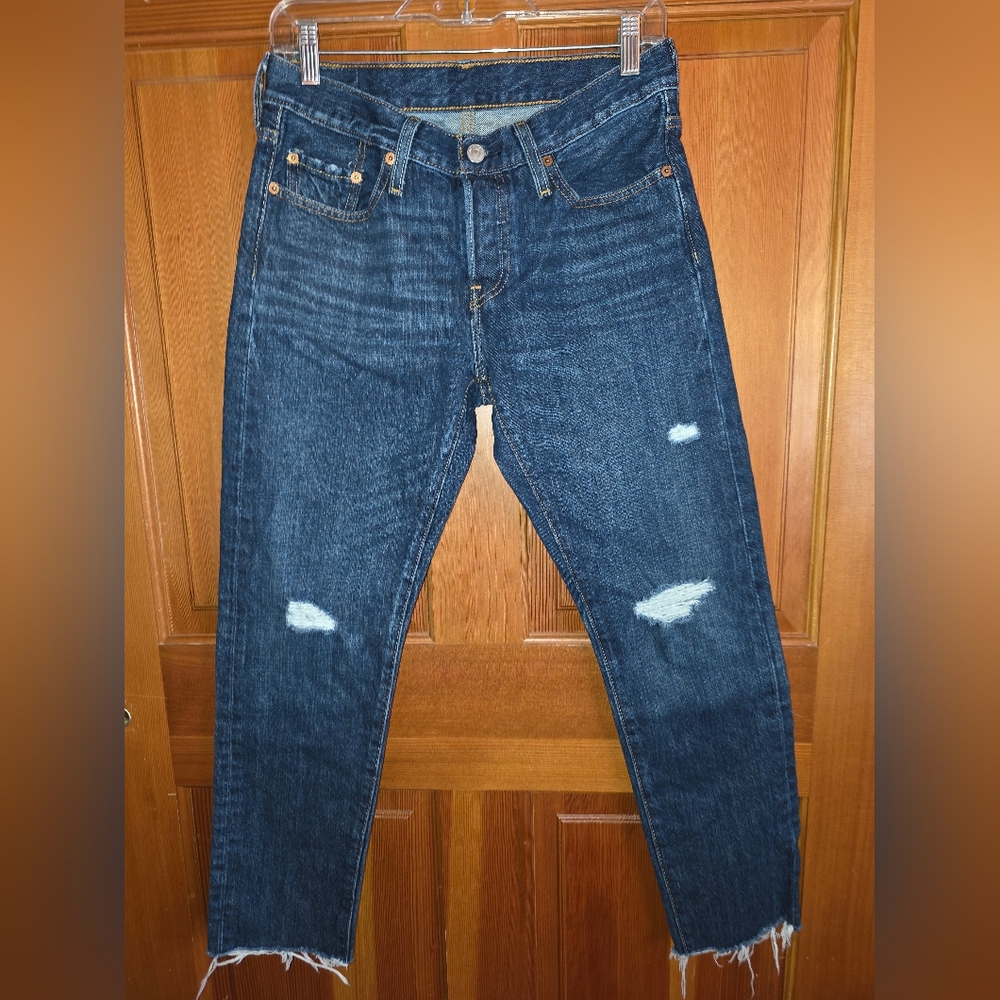 Levi’s 501 Distressed Straight Jeans Button Fly Size 26x28